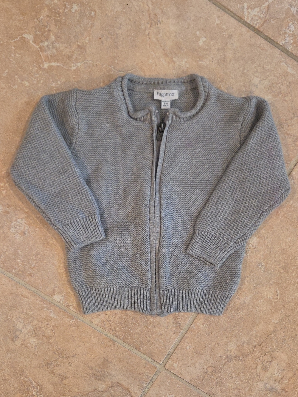 Baby Grey Zip-Up Knit Jacket